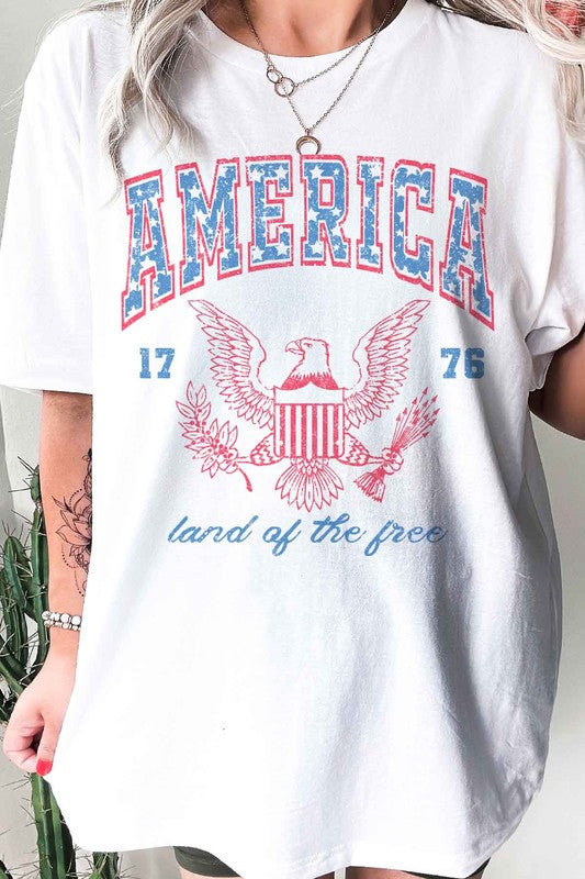 AMERICA LAND OF THE FREE GRAPHIC TEE / T-SHIRT